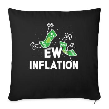 Inflation Stagflation Argent Impression Humour - Housse de coussin décorative 45 x 45 cm - noir - Devant