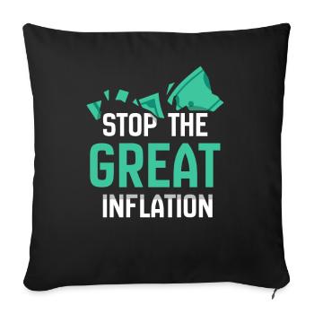 La grande inflation Stop Stagflation Humour - Housse de coussin décorative 45 x 45 cm - noir - Devant