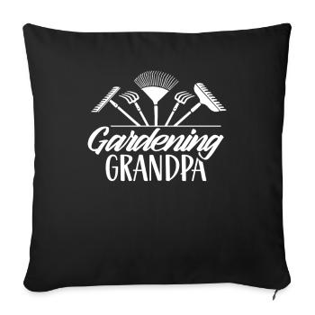 Jardinage Grand-père Grand-père Jardinier - Housse de coussin décorative 45 x 45 cm - noir - Devant