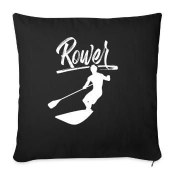 Rowing Rowing Rowing Boat Rowing Rowing - Sofa pillowcase 17,3'' x 17,3'' (45 x 45 cm) - black - Front