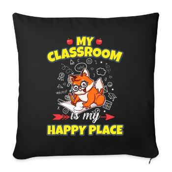 My Classroom Is My Happy Place Elementary Teacher - Sofakissenbezug 45 x 45 cm - Schwarz - Vorne