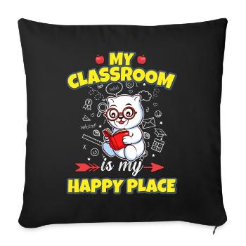 My Classroom Is My Happy Place Elementary Teacher - Sofakissenbezug 45 x 45 cm - Schwarz - Vorne