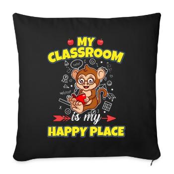 My Classroom Is My Happy Place Elementary Teacher - Sofakissenbezug 45 x 45 cm - Schwarz - Vorne