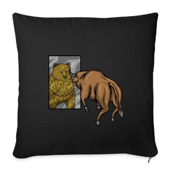 Stock Market Trader Investor Bull Vs Bear - Sofa pillowcase 17,3'' x 17,3'' (45 x 45 cm) - black - Front