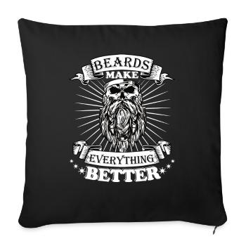 Beards make everything better - Sofa pillowcase 17,3'' x 17,3'' (45 x 45 cm) - black - Front