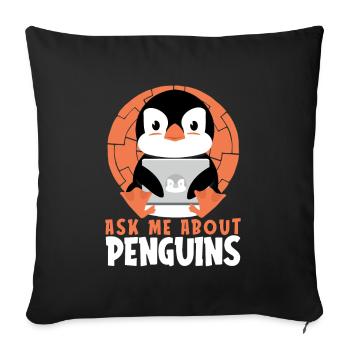 Ask me about Penguins Pingouin royal Pingouin - Housse de coussin décorative 45 x 45 cm - noir - Devant