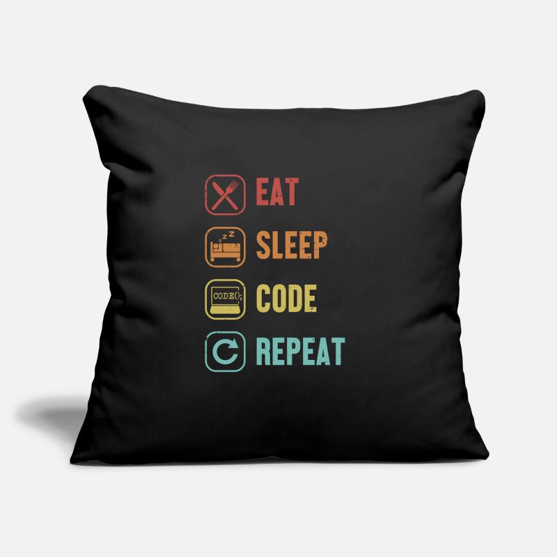 Eat Sleep Code Repeat Softwareingenieur Coder Sofakissenbezug 45 x 45 cm