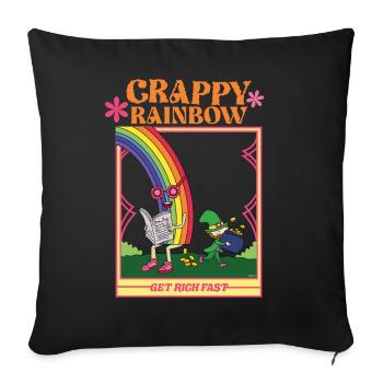 Crappy Rainbow - Devenez riche rapidement - Leprechaun - Housse de coussin décorative 45 x 45 cm - noir - Devant