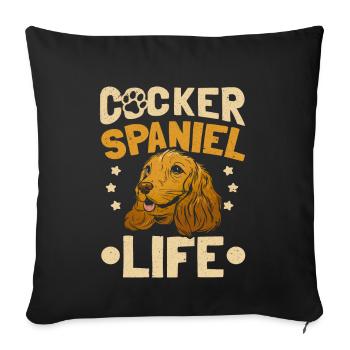Cocker Spaniel Owner Cocker Spaniel Life - Sofa pillowcase 17,3'' x 17,3'' (45 x 45 cm) - black - Front