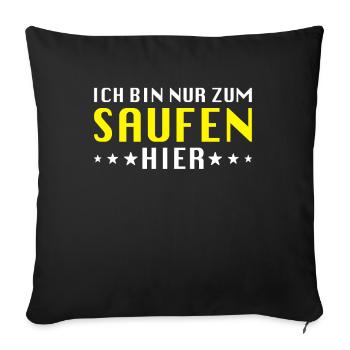 Mallorca Saufen Spruch - Sofakissenbezug 45 x 45 cm - Schwarz - Vorne