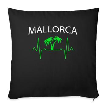 Mallorca Heartbeat - Sofa pillowcase 17,3'' x 17,3'' (45 x 45 cm) - black - Front
