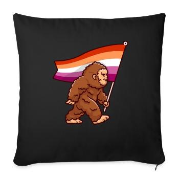 Bigfoot Lesbian Pride Flag Colors Sasquatch LGBTQ - Housse de coussin décorative 45 x 45 cm - noir - Devant