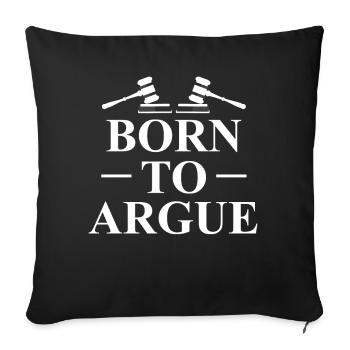 Né pour plaider avocat avocat - Housse de coussin décorative 45 x 45 cm - noir - Devant