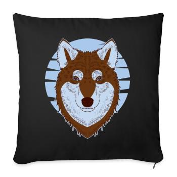 Siberian Husky - Sofa pillowcase 17,3'' x 17,3'' (45 x 45 cm) - black - Front
