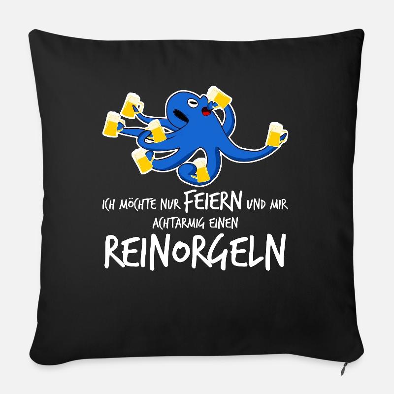 Achtarmig einen Reinorgeln Saufen - Sofakissenbezug 45 x 45 cm - Schwarz