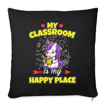 My Classroom Is My Happy Place Elementary Teacher - Sofakissenbezug 45 x 45 cm - Schwarz - Vorne