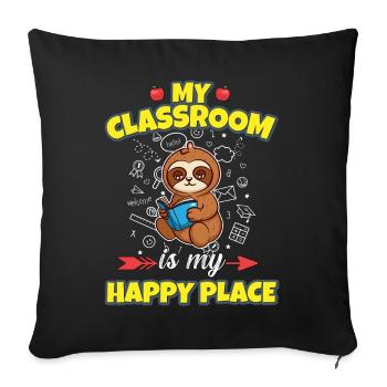 My Classroom Is My Happy Place Elementary Teacher - Sofakissenbezug 45 x 45 cm - Schwarz - Vorne