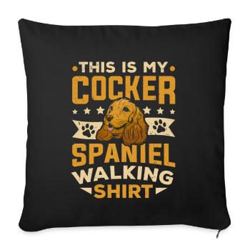 C’est mon cocker épagneul qui marche - Housse de coussin décorative 45 x 45 cm - noir - Devant