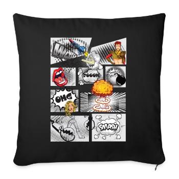 Style comique - Housse de coussin décorative 45 x 45 cm - noir - Devant