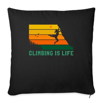 Climbing is Life Escalade sportive Escalade de - Housse de coussin décorative 45 x 45 cm - noir - Devant
