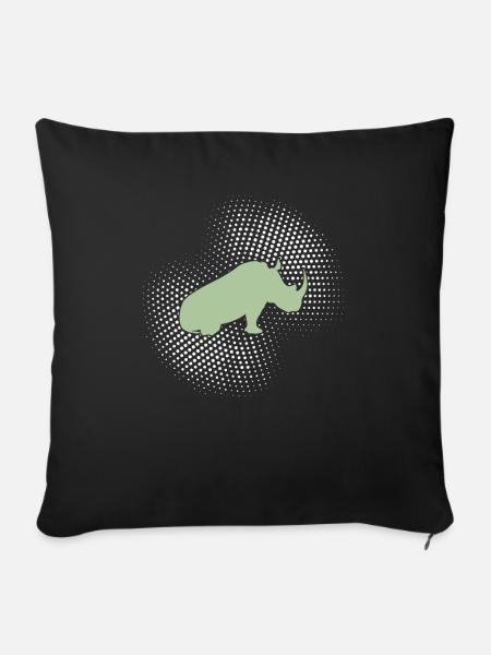 Nashorn - Sofakissenbezug 45 x 45 cm - Schwarz
