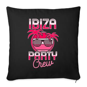 Ibiza Party Crew Spain Summer Holiday - Sofa pillowcase 17,3'' x 17,3'' (45 x 45 cm) - black - Front