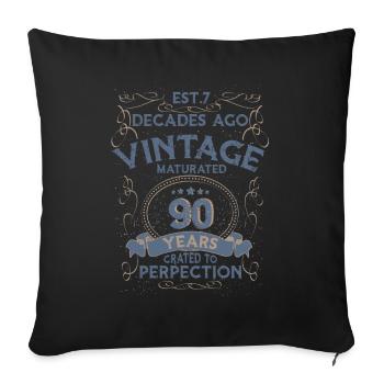 Vintage Legendary - Aged perfectly 90th birthday - Sofa pillowcase 17,3'' x 17,3'' (45 x 45 cm) - black - Front