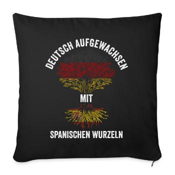 Espana Deutschland Spanier Spanisches Spanien - Sofakissenbezug 45 x 45 cm - Schwarz - Vorne