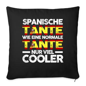 Espana Spanierin Tante Spanien - Sofakissenbezug 45 x 45 cm - Schwarz - Vorne