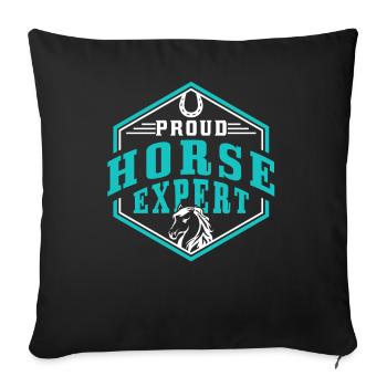 Proud Horse Expert Horse Riding Rider - Sofa pillowcase 17,3'' x 17,3'' (45 x 45 cm) - black - Front