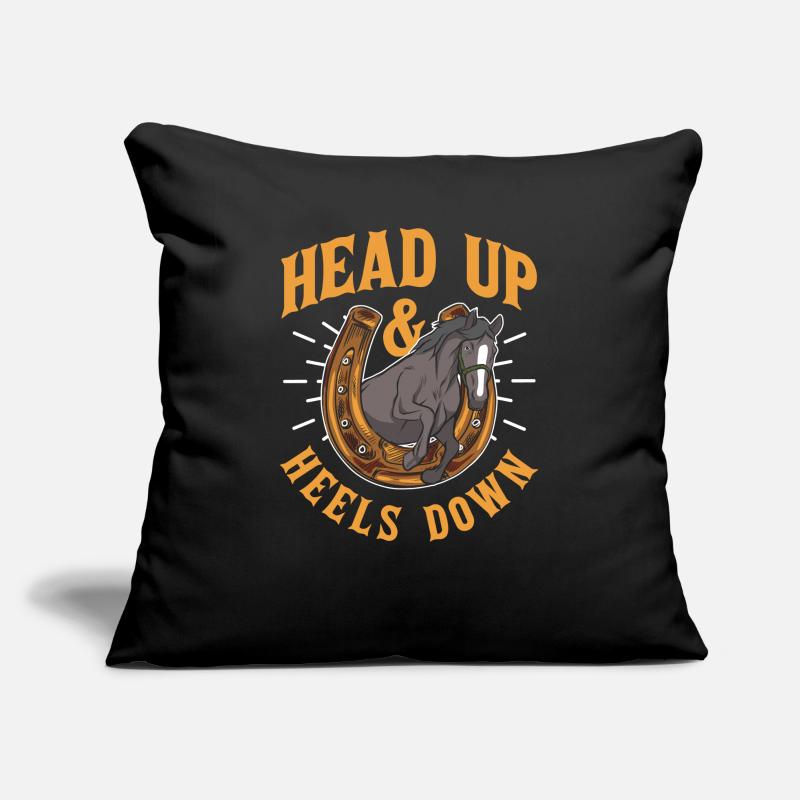 La tête en haut et les talons vers le bas Cavalier Équitation Housse de coussin décorative 45 x 45 cm