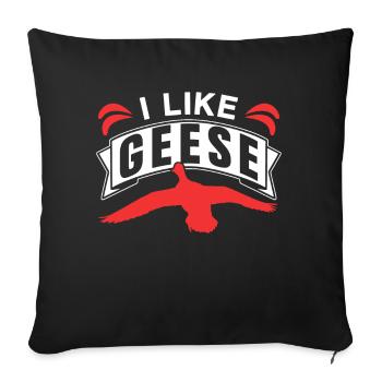 J’aime les oies propriétaire oie animal animal de compagnie - Housse de coussin décorative 45 x 45 cm - noir - Devant