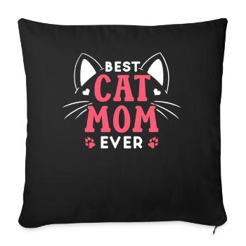 Die Beste Katzenmama Aller Zeiten Katze Mutter - Sofakissenbezug 45 x 45 cm - Schwarz - Vorne