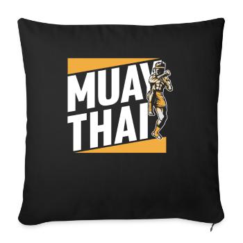 Muay Thai Arts Martiaux Arts Martiaux Combattant - Housse de coussin décorative 45 x 45 cm - noir - Devant