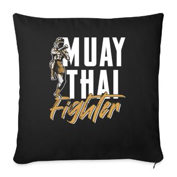 Muay Thai Fighter Arts Martiaux Arts Martiaux Arts Martiaux Arts Martiaux - Housse de coussin décorative 45 x 45 cm - noir - Devant