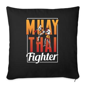 Muay Thai Fighter Arts Martiaux Arts Martiaux Arts Martiaux Arts Martiaux - Housse de coussin décorative 45 x 45 cm - noir - Devant