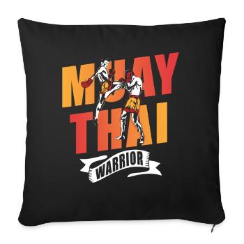 Muay Thai Warrior Fighter Arts martiaux Arts martiaux Arts martiaux Arts martiaux - Housse de coussin décorative 45 x 45 cm - noir - Devant