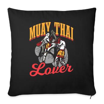 Muay Thai Lover Arts Martiaux Arts Martiaux Combattant de Combat - Housse de coussin décorative 45 x 45 cm - noir - Devant