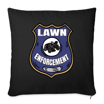 Ride-on Mower Lawn Enforcement Lawn Care - Sofa pillowcase 17,3'' x 17,3'' (45 x 45 cm) - black - Front