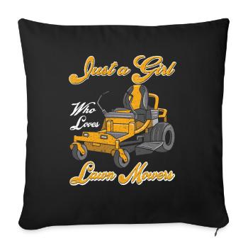 Just a Girl Who Loves Lawn Mowers Lawn Care - Sofa pillowcase 17,3'' x 17,3'' (45 x 45 cm) - black - Front