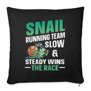 Snail Running Team Drôle Snail Runner - Housse de coussin décorative 45 x 45 cm - noir - Devant