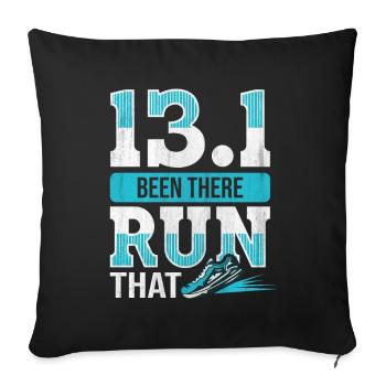 13.1 Been There Run That - Coureur de semi-marathon - Housse de coussin décorative 45 x 45 cm - noir - Devant