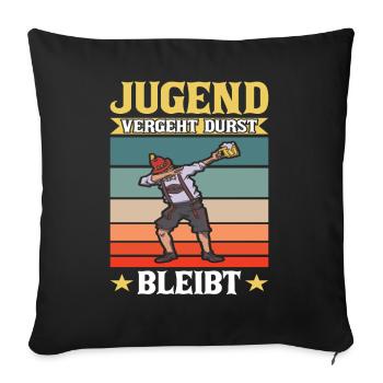 Dubbing Lederhose Jugend vergeht Durst bleibt Sauf - Sofakissenbezug 45 x 45 cm - Schwarz - Vorne