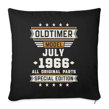 Oldtimer Juli 1966 Geburtstag Geschenk - Sofakissenbezug 45 x 45 cm - Schwarz - Vorne