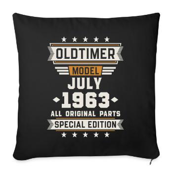 Oldtimer Juli 1963 Geburtstag Geschenk - Sofakissenbezug 45 x 45 cm - Schwarz - Vorne