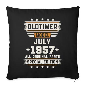 Oldtimer Juli 1957 Geburtstag Geschenk - Sofakissenbezug 45 x 45 cm - Schwarz - Vorne