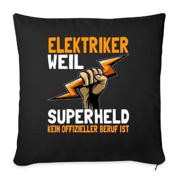Elektriker Elektroniker Elektroingenieur - Sofakissenbezug 45 x 45 cm - Schwarz - Vorne