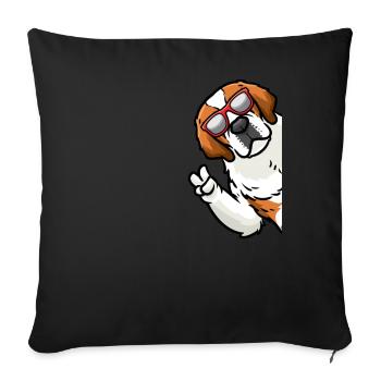 St. Bernard Dog St. Bernard Dog - Sofa pillowcase 17,3'' x 17,3'' (45 x 45 cm) - black - Front