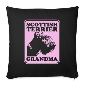 Scottish Terrier Grandma Dog Owner Cadeau - Housse de coussin décorative 45 x 45 cm - noir - Devant
