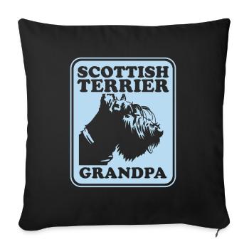 Scottish Terrier Grandpa Dog Owner Cadeau - Housse de coussin décorative 45 x 45 cm - noir - Devant